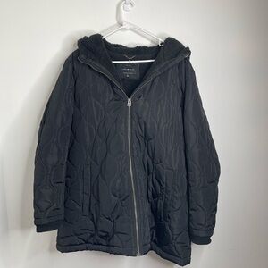 Lucky Brand women's fleece-lined hooded quilted puffer jacket Size XXL